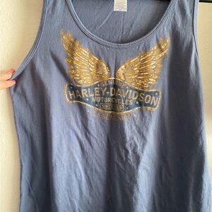 Harley-Davidson Gray Tank with Gold Logo
